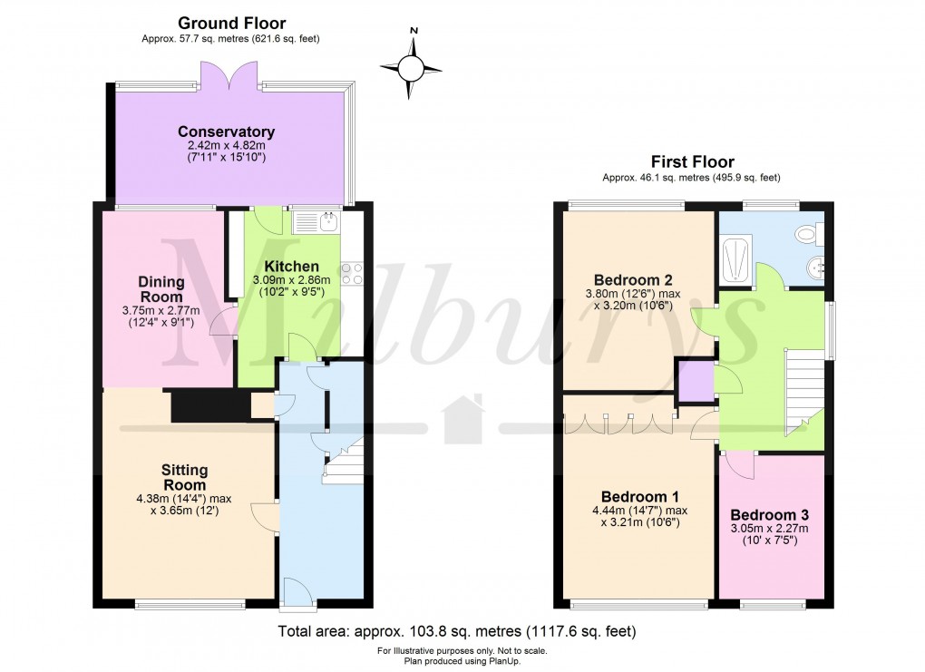 Floorplan for Melbourne Drive, Chipping Sodbury, South Gloucestershire