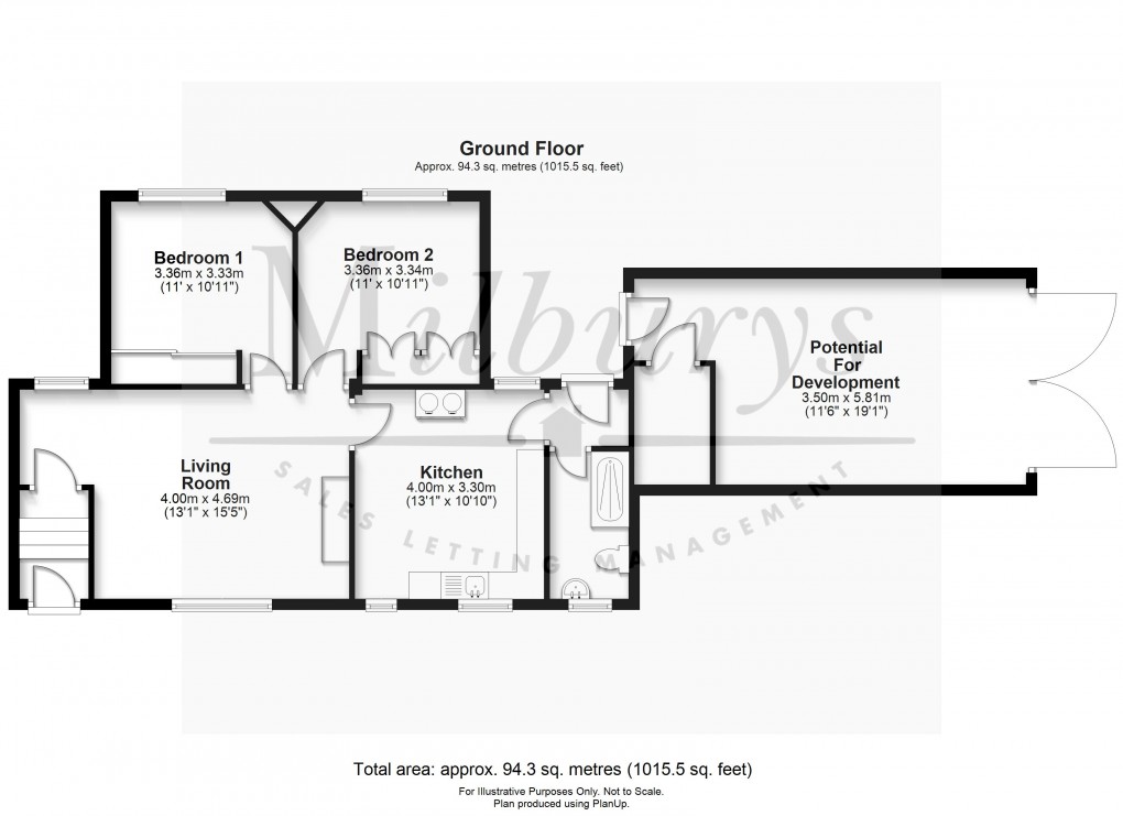 Floorplan for Westmarsh Lane, Oldbury-on-Severn, South Gloucestershire