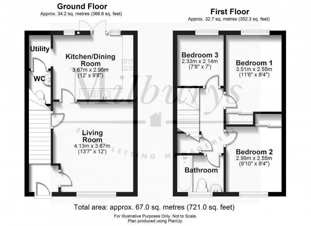 Floorplan for Otter Way, Thornbury, South Gloucestershire