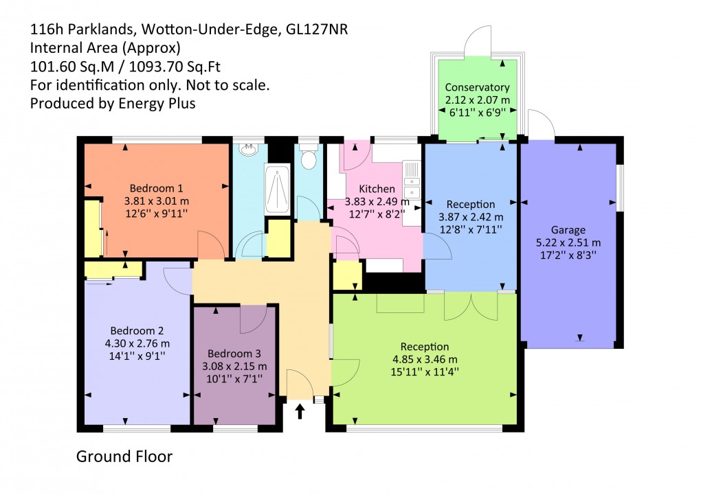 Floorplan for Parklands, Wotton-under-Edge, Gloucestershire