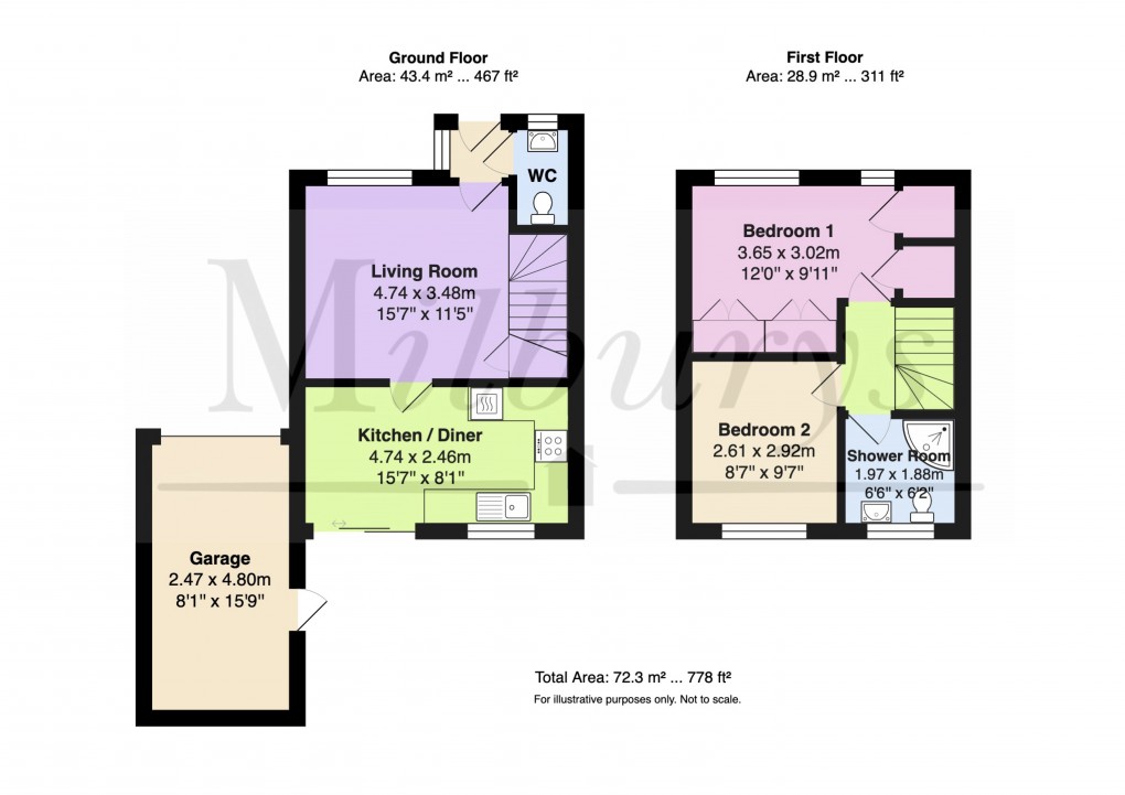 Floorplan for Bennetts Court, Yate, South Gloucestershire