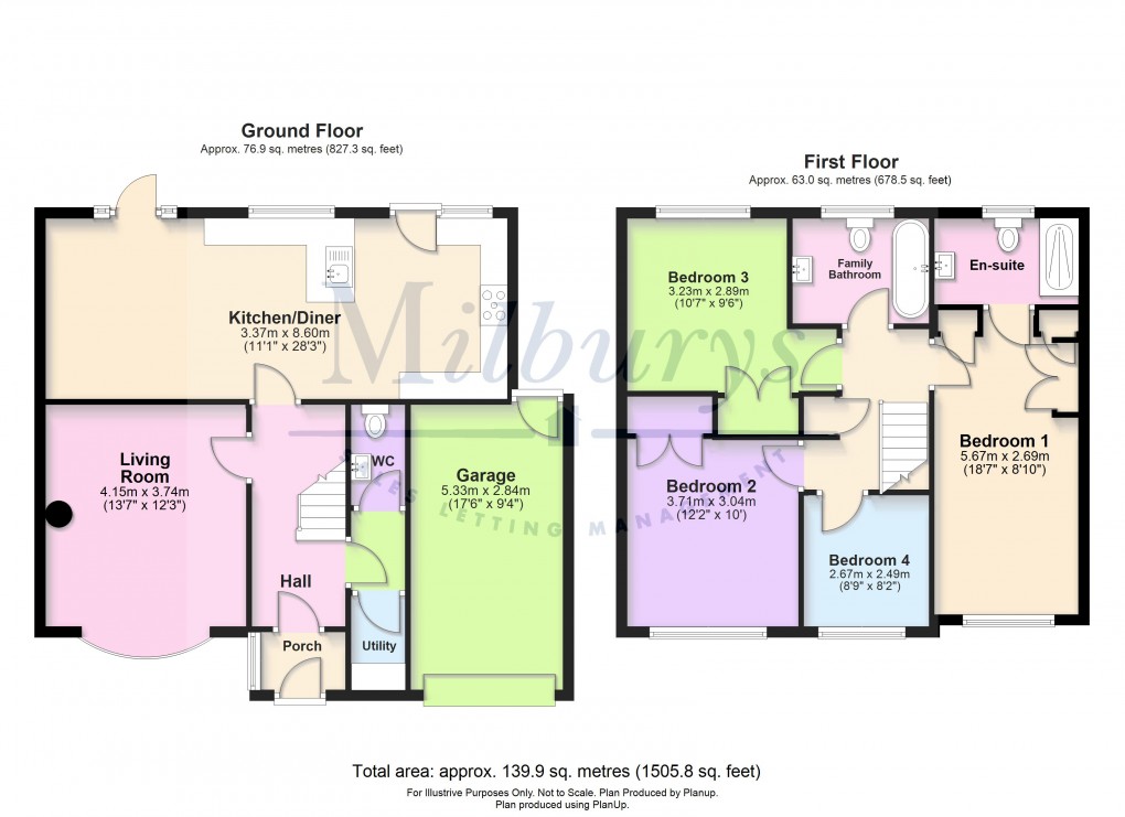 Floorplan for Kent Avenue, Yate, South Gloucestershire