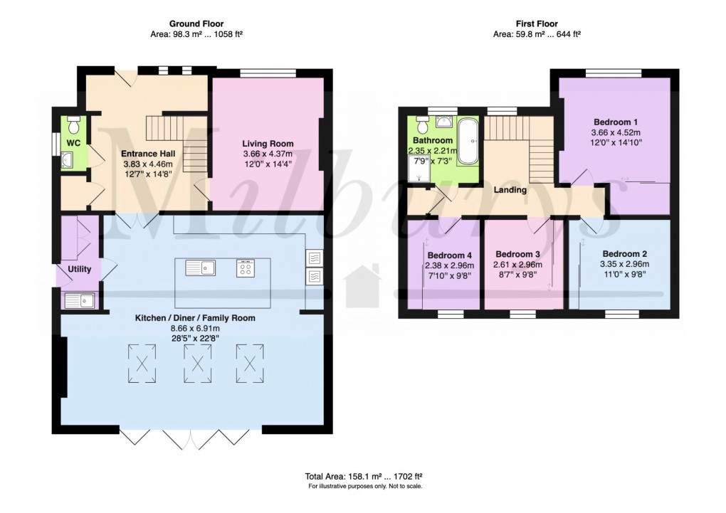 Floorplan for Kent Avenue, Yate, South Gloucestershire