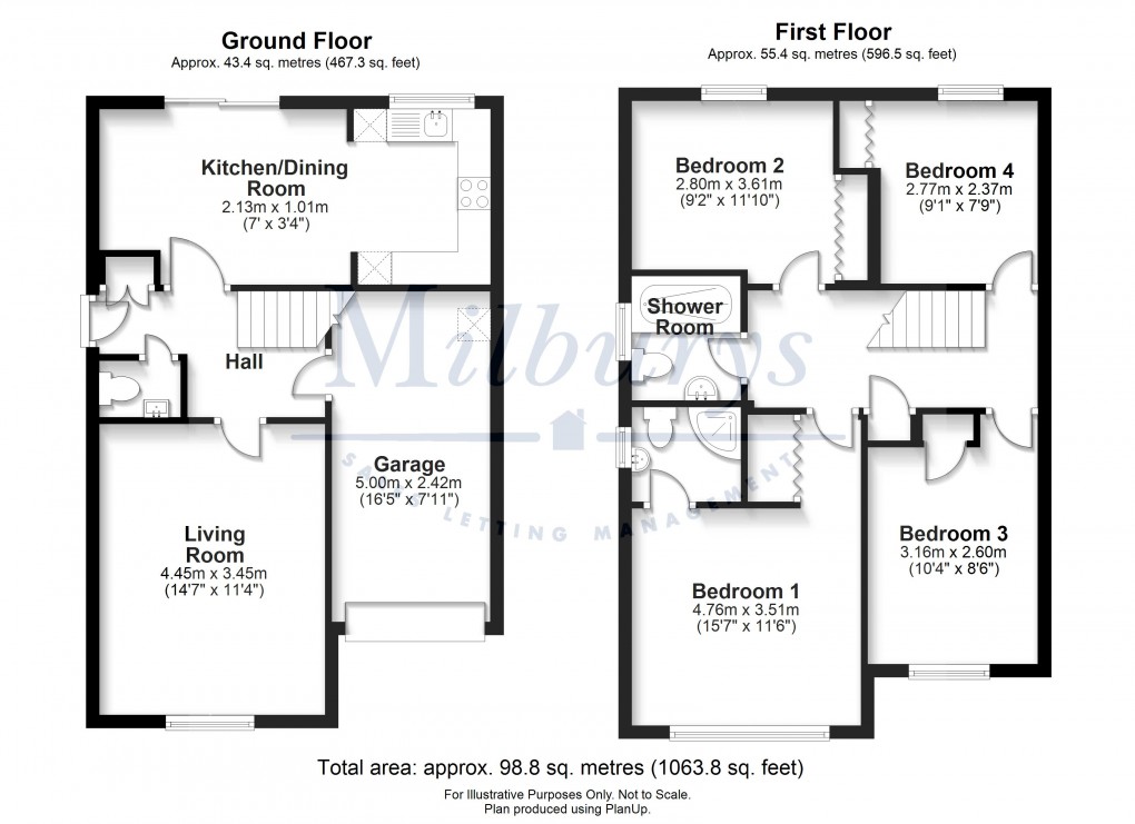 Floorplan for Watermill Close, Falfield, South Gloucestershire