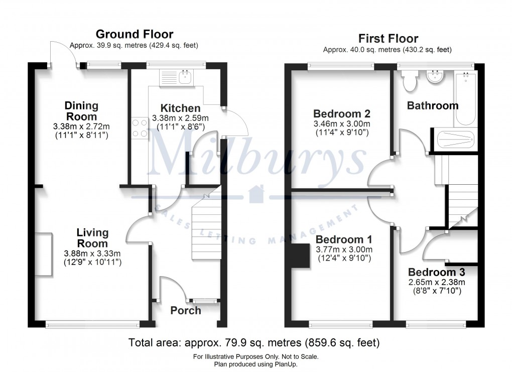 Floorplan for Charles Close, Thornbury, South Gloucestershire