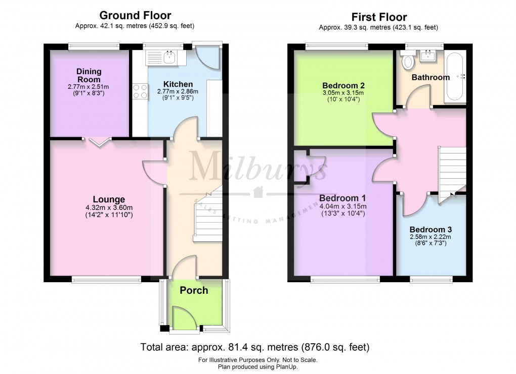 Floorplan for Dursley Close, Yate, South Gloucestershire